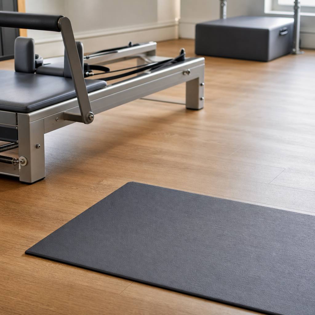 Mat and reformer details in the Quiet Form studio